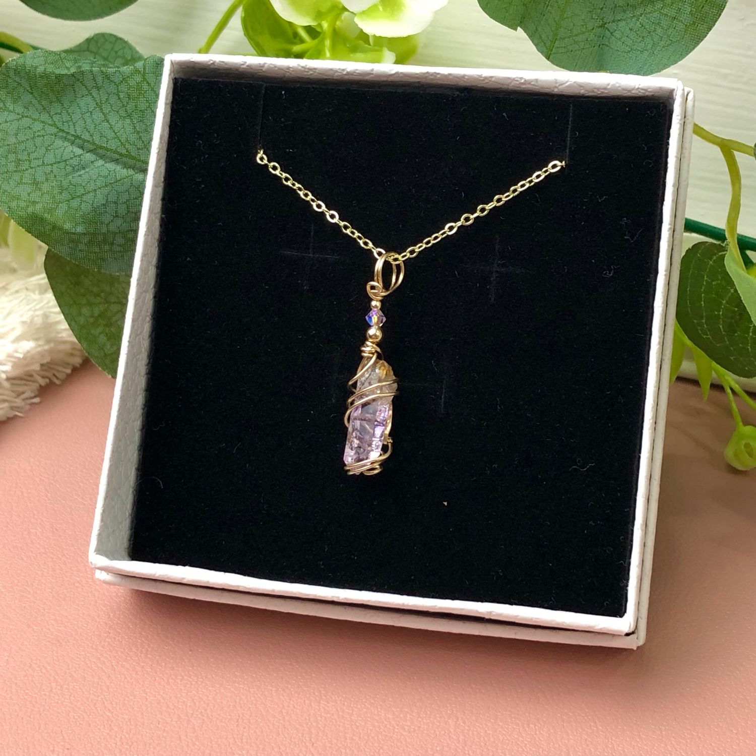 VERA CRUZ AMETHYST POINT - Crystal Therapy Pendant - 14k Gold Filled