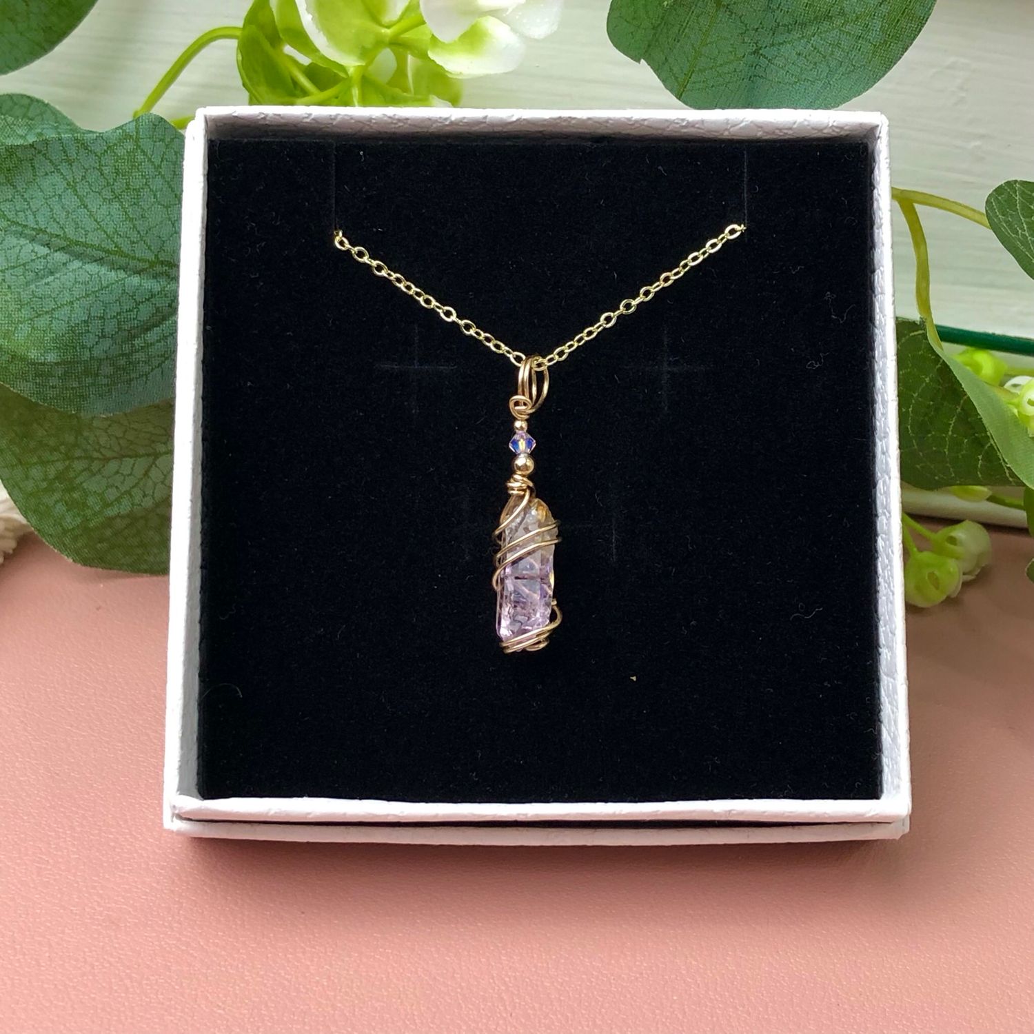 VERA CRUZ AMETHYST POINT - Crystal Therapy Pendant - 14k Gold Filled