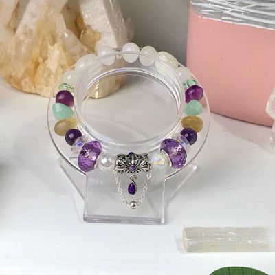 CROWN CHAKRA ACTIVATOR - Crystal Therapy Bracelet - Stretch 7.5” CROWN CHAKRA ACTIVATOR - Crystal Therapy Bracelet - Stretch 7.5”
