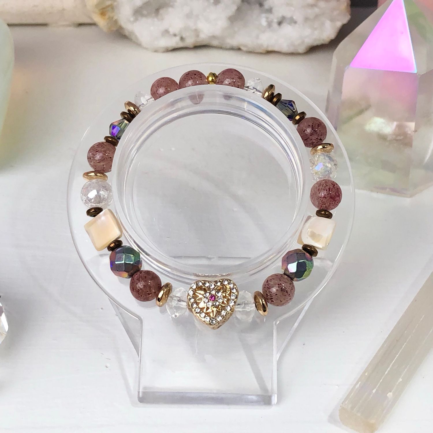 LEPIDOCHROCITE - Crystal Therapy Bracelet - Stretch 7.5”