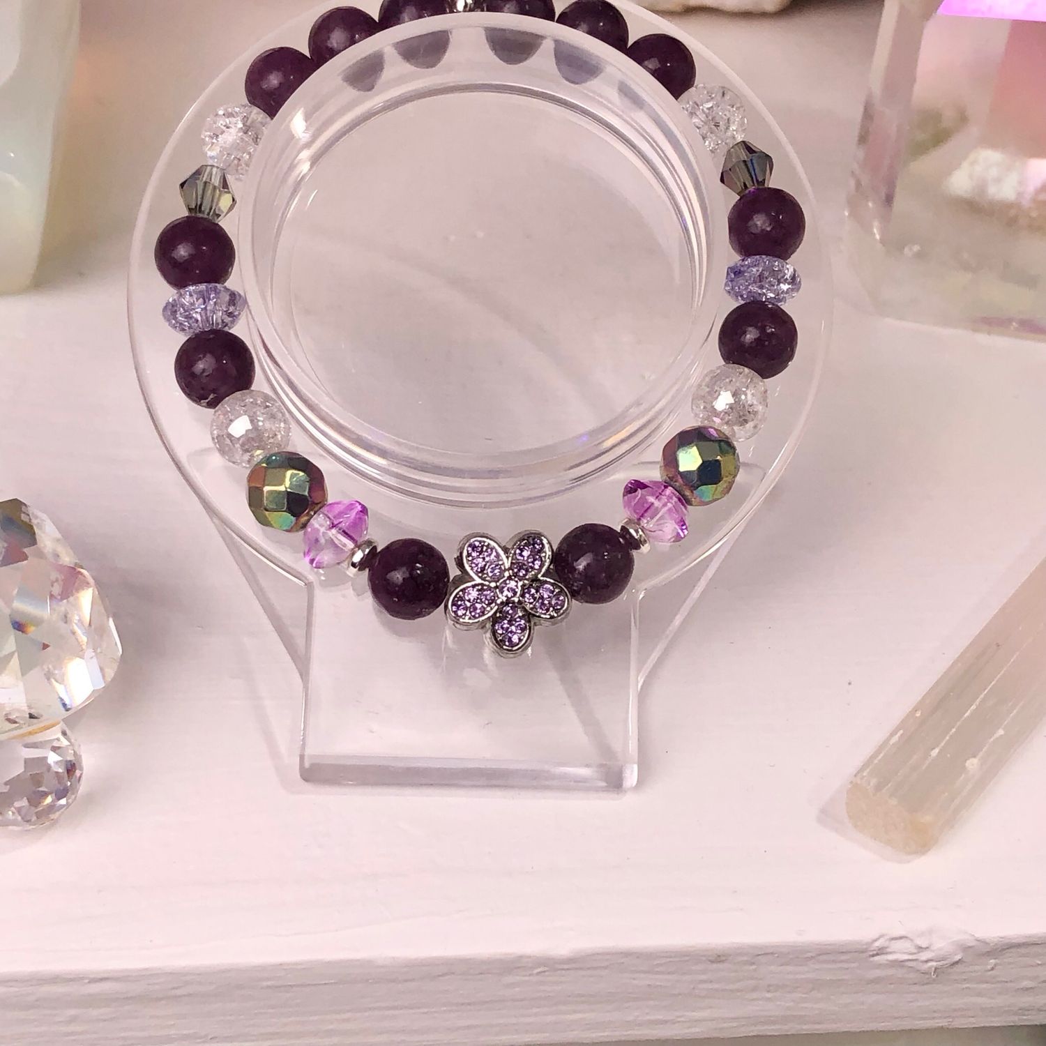 LEPIDOLITE - Crystal Therapy Bracelet - Stretch 7.5”