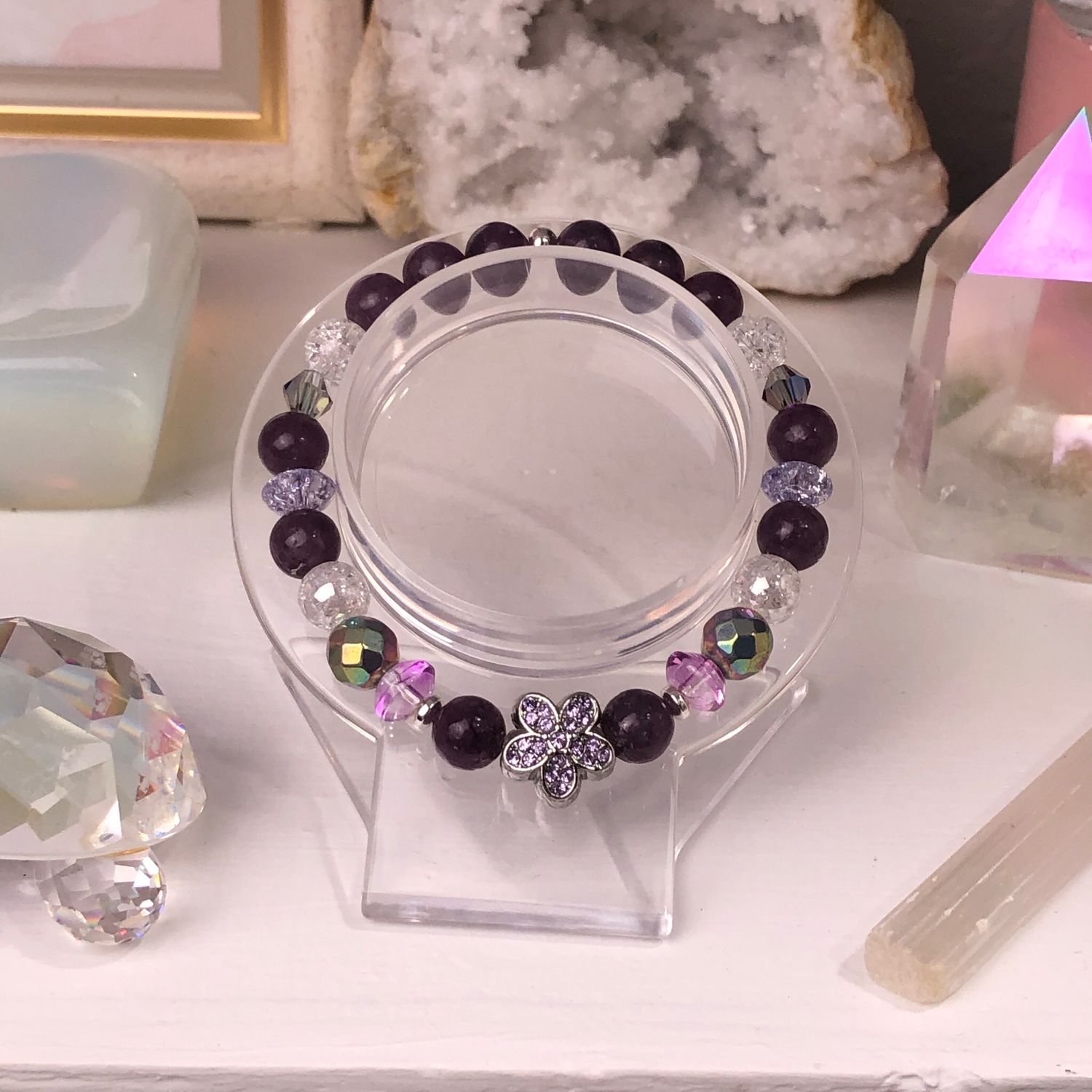 LEPIDOLITE - Crystal Therapy Bracelet - Stretch 7.5”