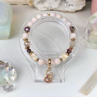 PINK MANGANO CALCITE - Crystal Therapy Bracelet - Stretch 7.5”