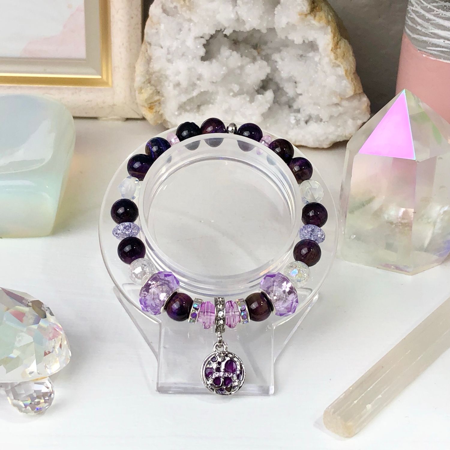 GALAXY TIGERS EYE (Dyed) - Crystal Therapy Bracelet - Stretch 7.5”