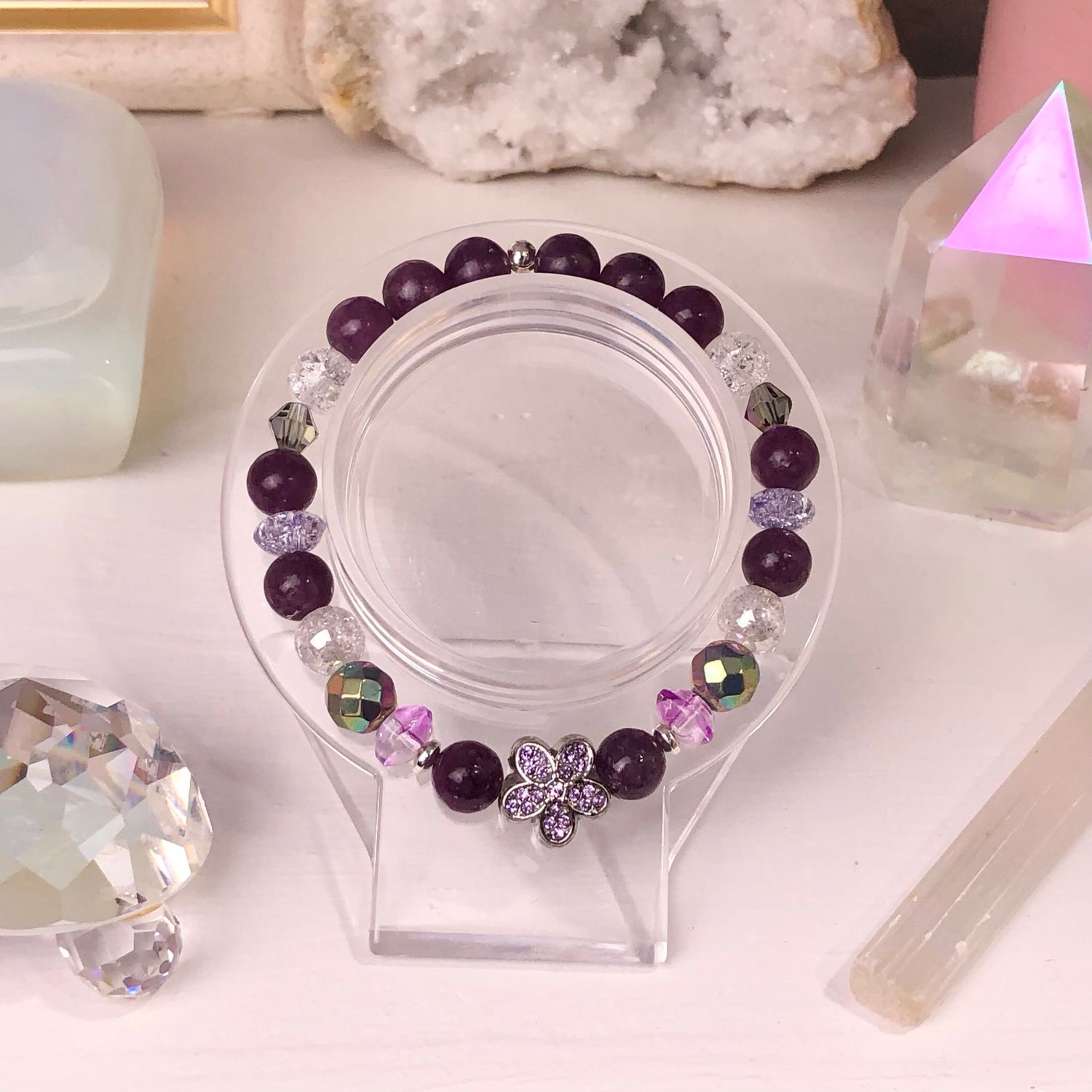 LEPIDOLITE - Crystal Therapy Bracelet - Stretch 7.5”