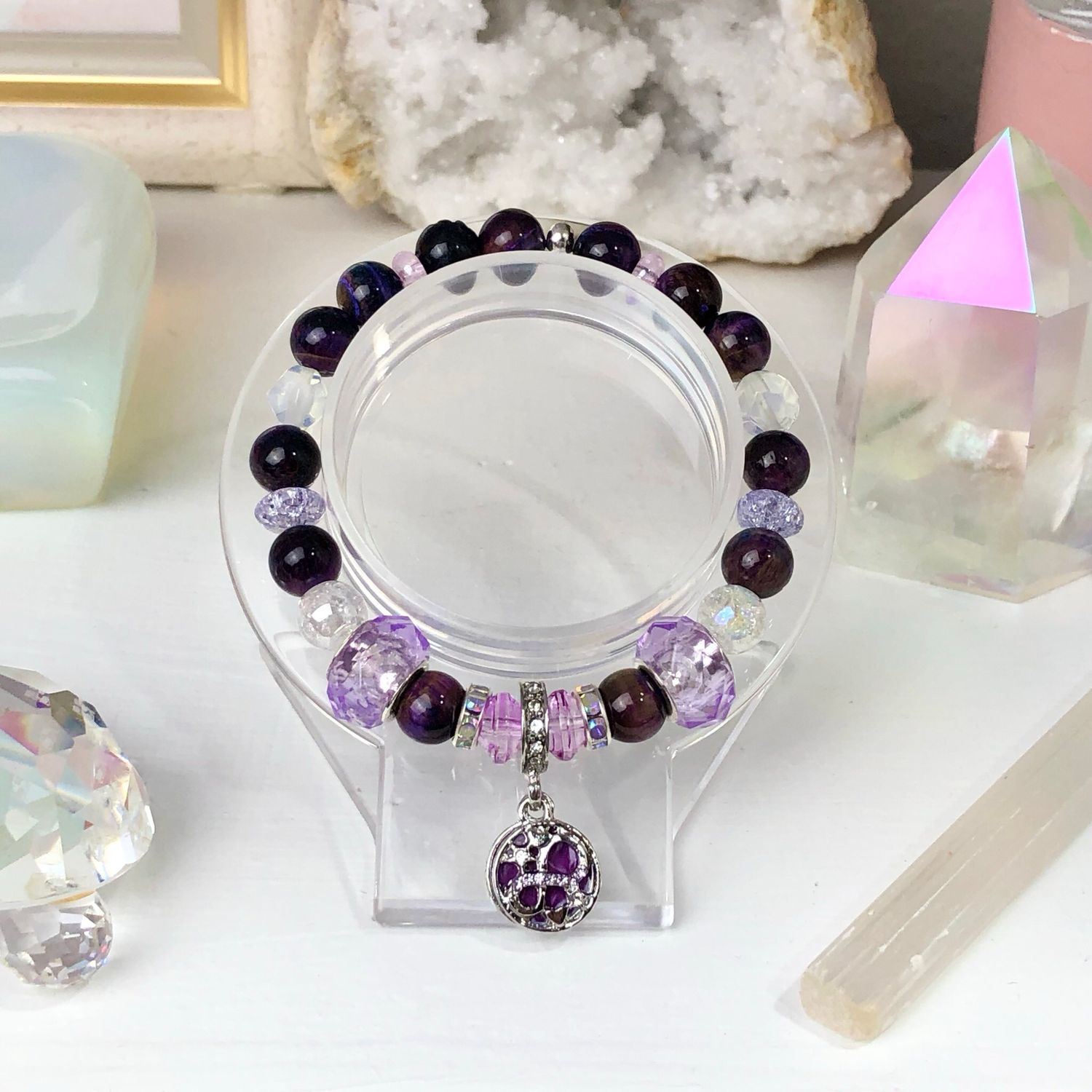 GALAXY TIGERS EYE (Dyed) - Crystal Therapy Bracelet - Stretch 7.5”