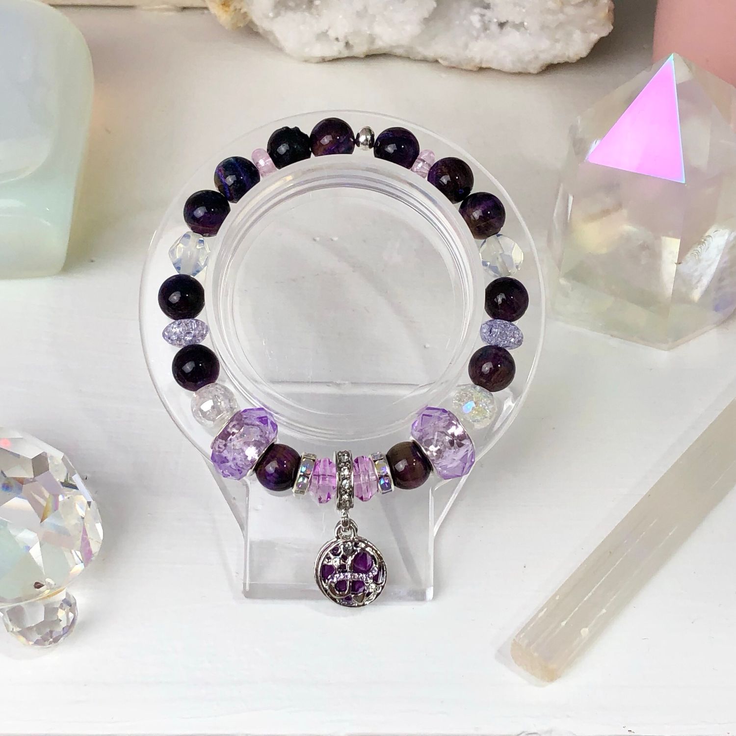 GALAXY TIGERS EYE (Dyed) - Crystal Therapy Bracelet - Stretch 7.5”