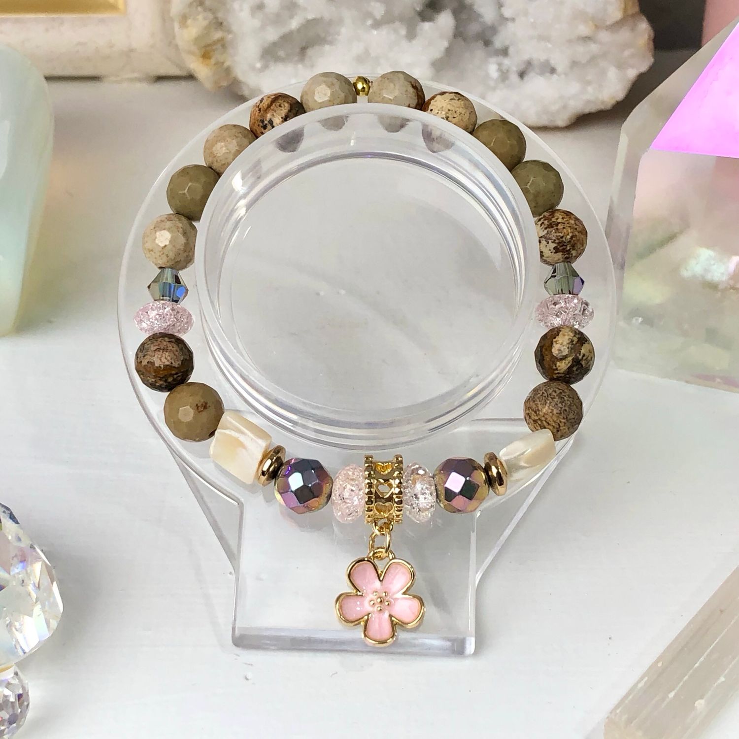 PICTURE JASPER - Crystal Therapy Bracelet - Stretch 7.5”