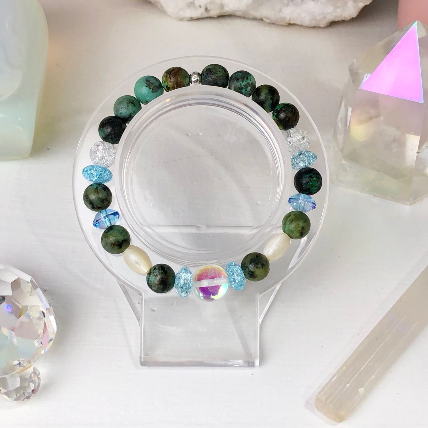 AFRICAN TURQUOISE - Crystal Therapy Bracelet - Stretch 7.5”