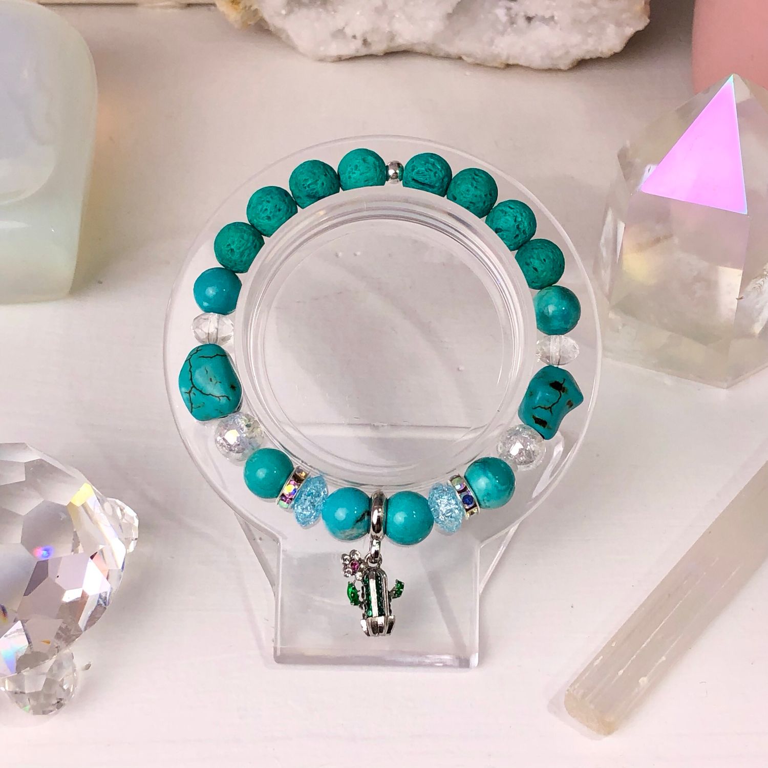 TURQUOISE - Crystal Therapy Bracelet - Stretch 7.5”