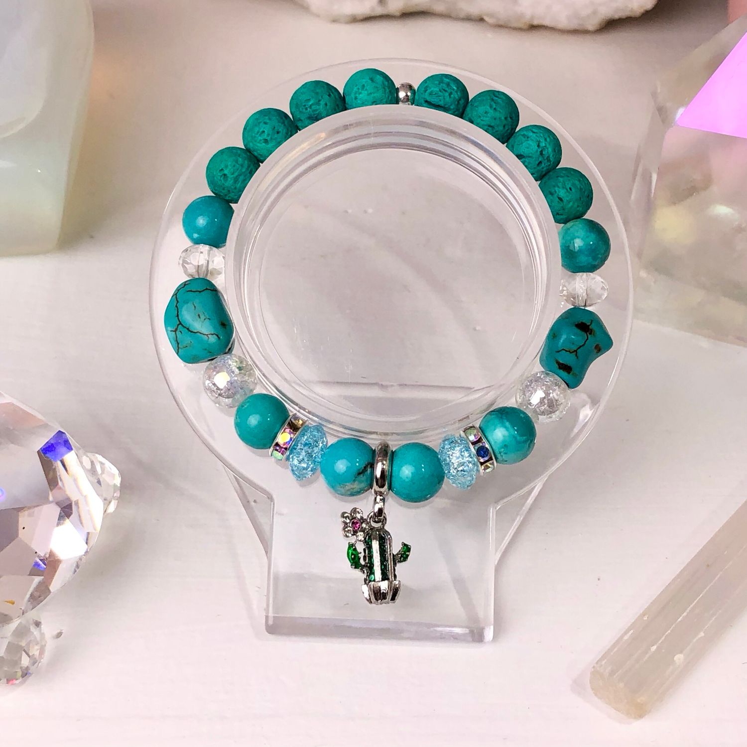 TURQUOISE - Crystal Therapy Bracelet - Stretch 7.5”