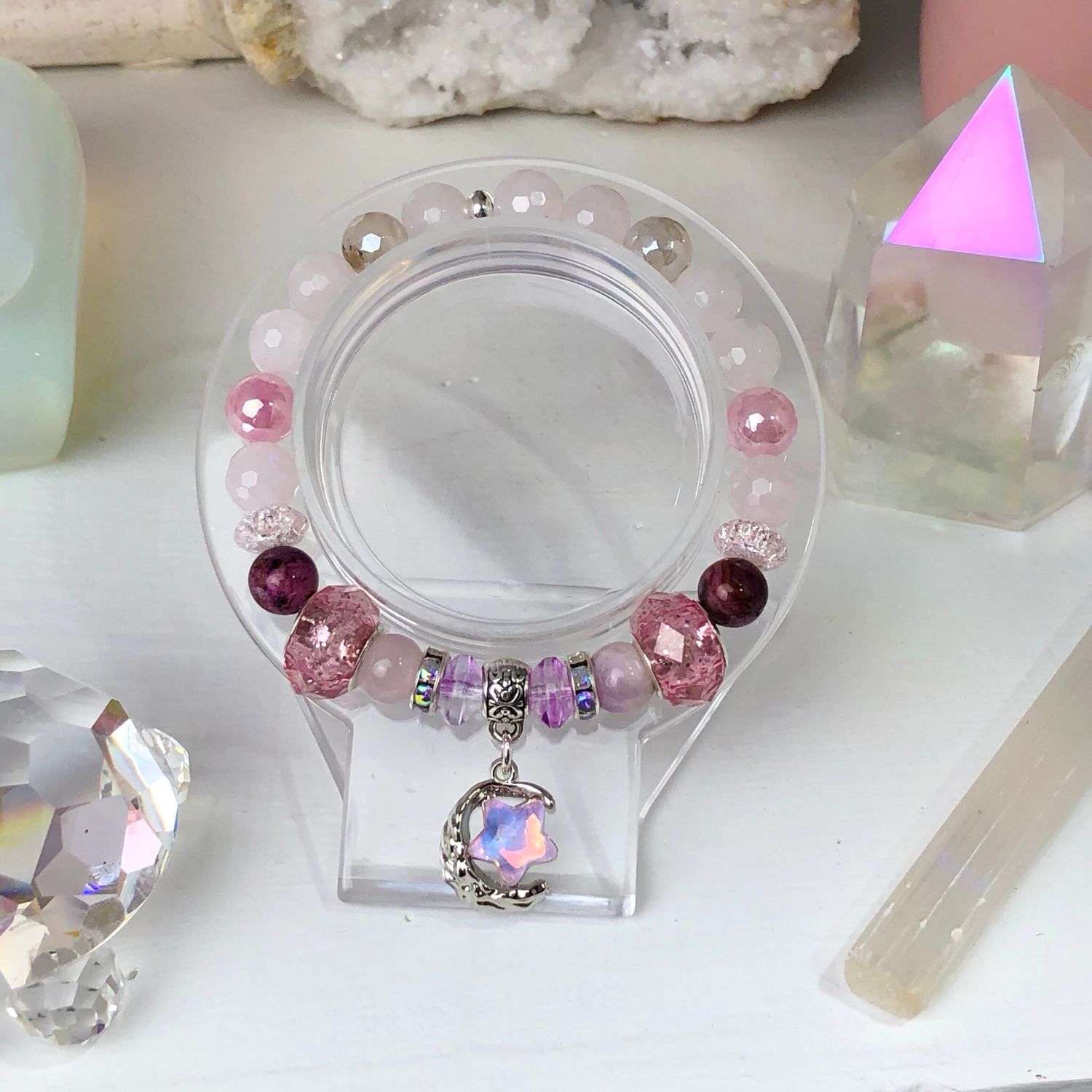 SELF LOVE - Crystal Therapy Bracelet - Stretch 7.5”