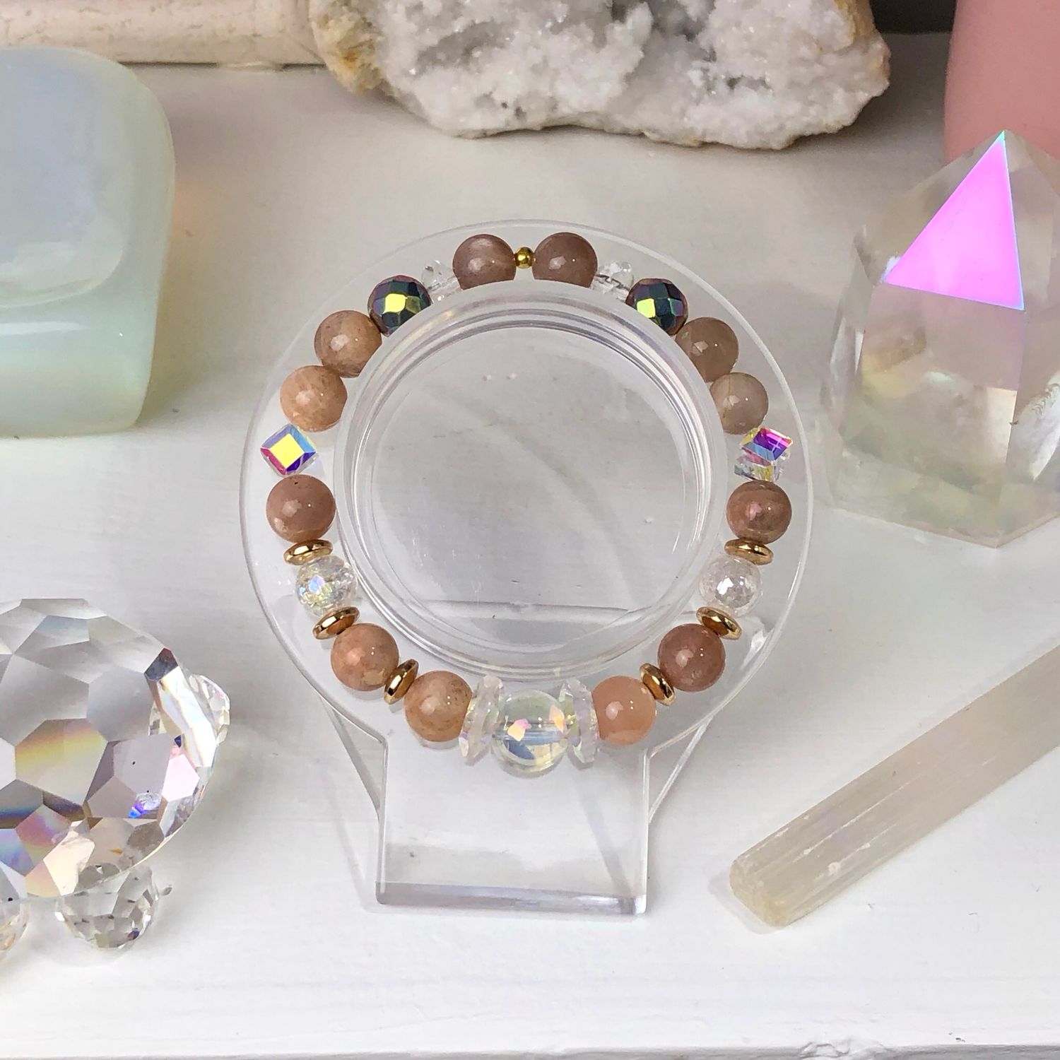 SUNSTONE - Crystal Therapy Bracelet - 7.5”