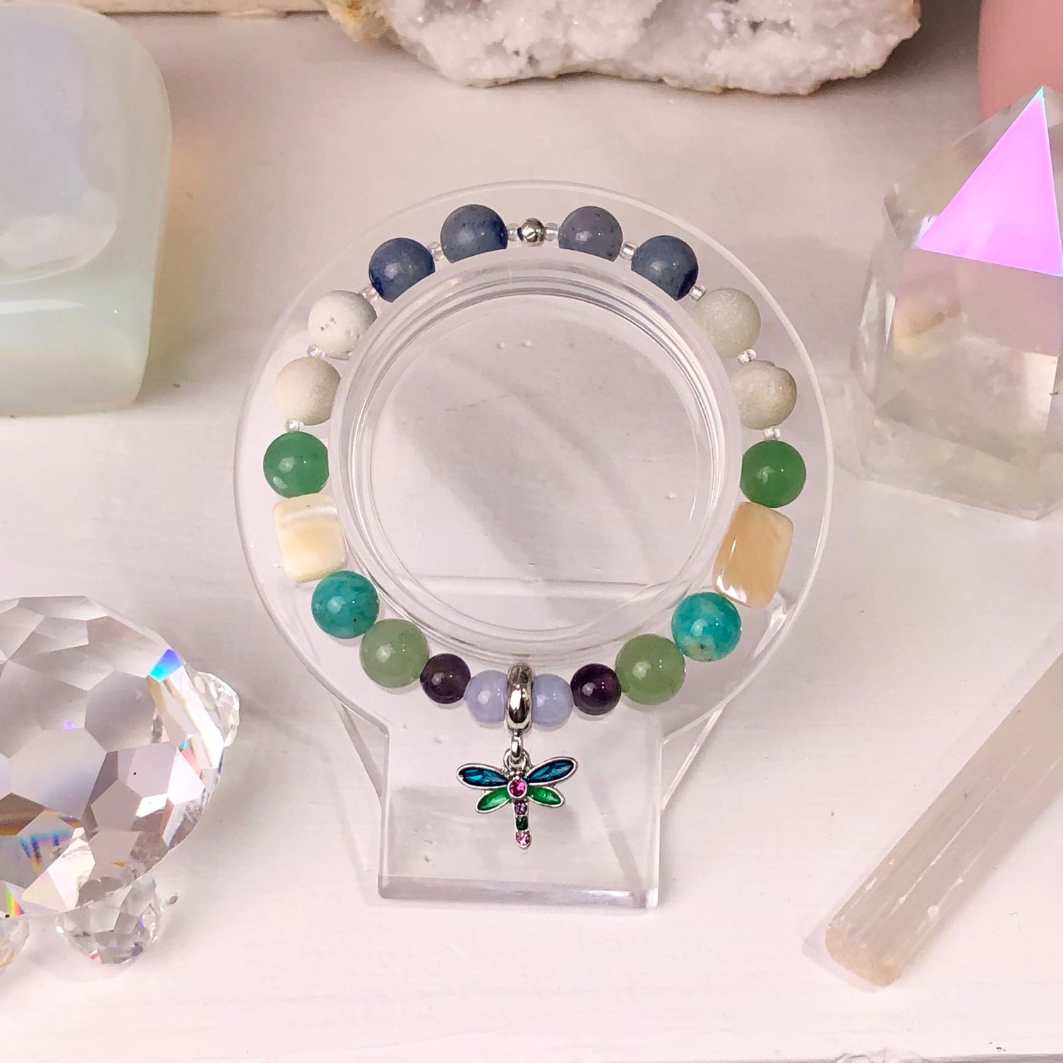 ANXIETY RELIEF - Crystal Therapy Bracelet - Stretch 7.5”