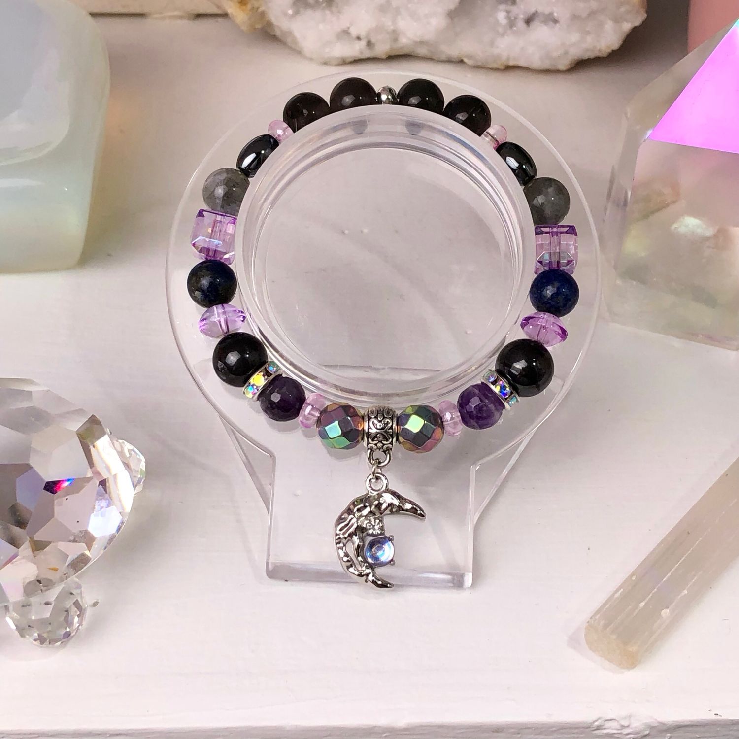 EMPATH PROTECTION - Crystal Therapy Bracelet - Stretch 7.5”