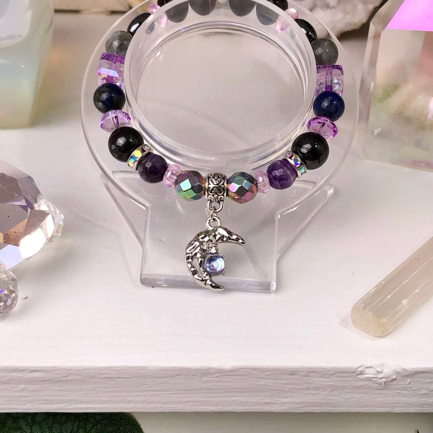 EMPATH PROTECTION - Crystal Therapy Bracelet - Stretch 7.5”