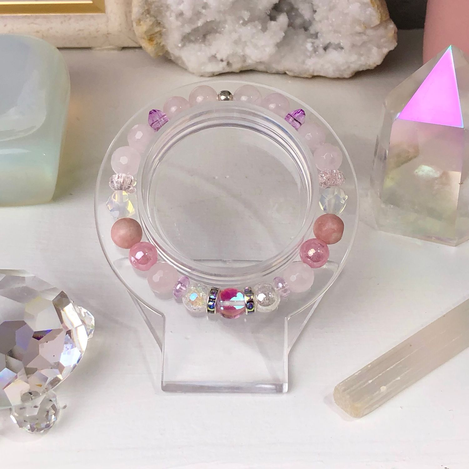 SELF LOVE - Crystal Therapy Bracelet - Stretch 7.5”