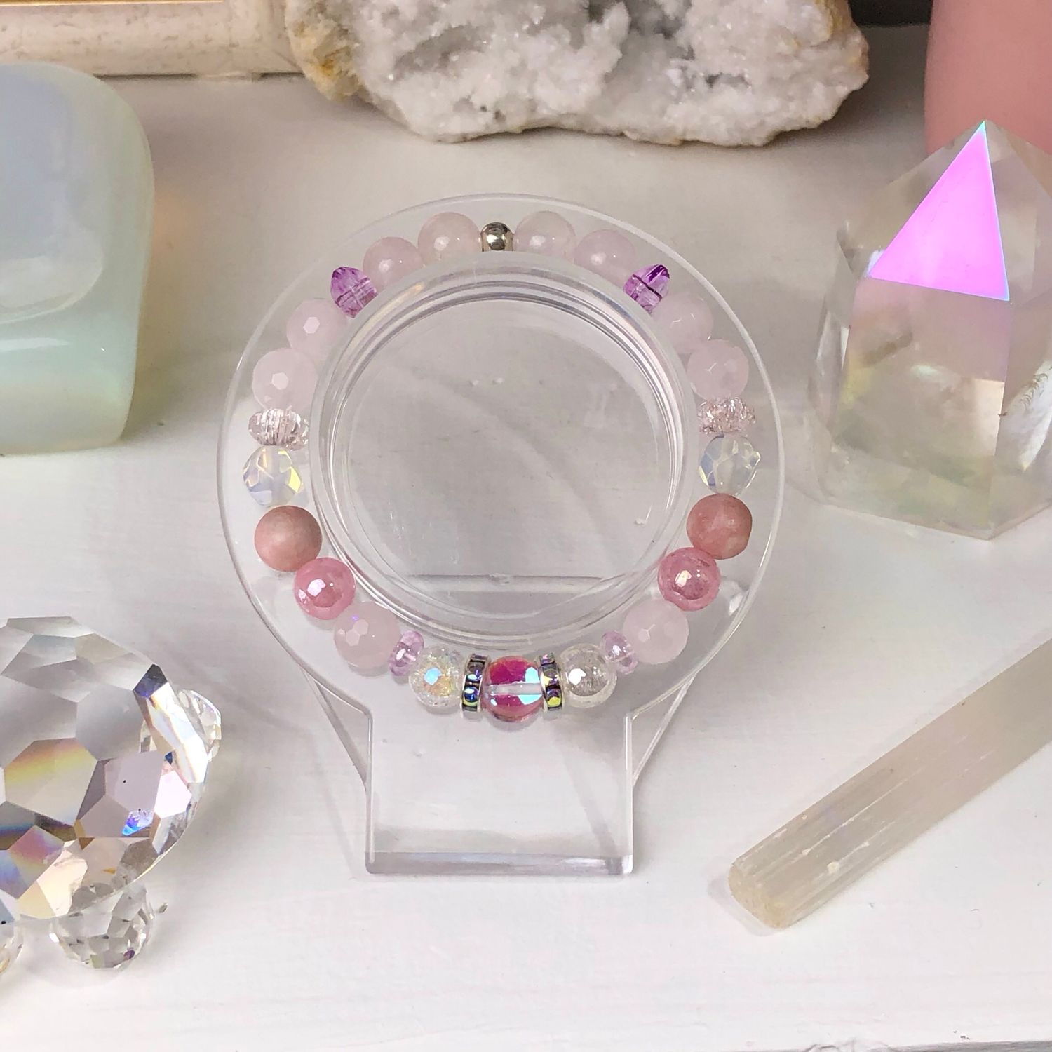 SELF LOVE - Crystal Therapy Bracelet - Stretch 7.5”