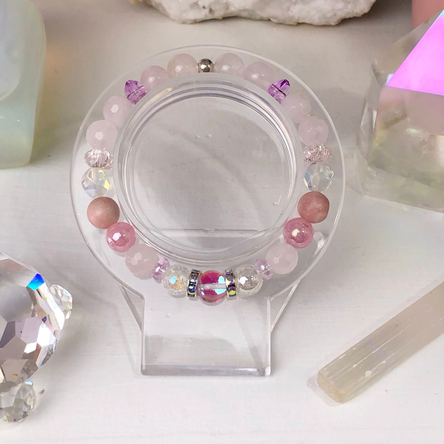 SELF LOVE - Crystal Therapy Bracelet - Stretch 7.5”