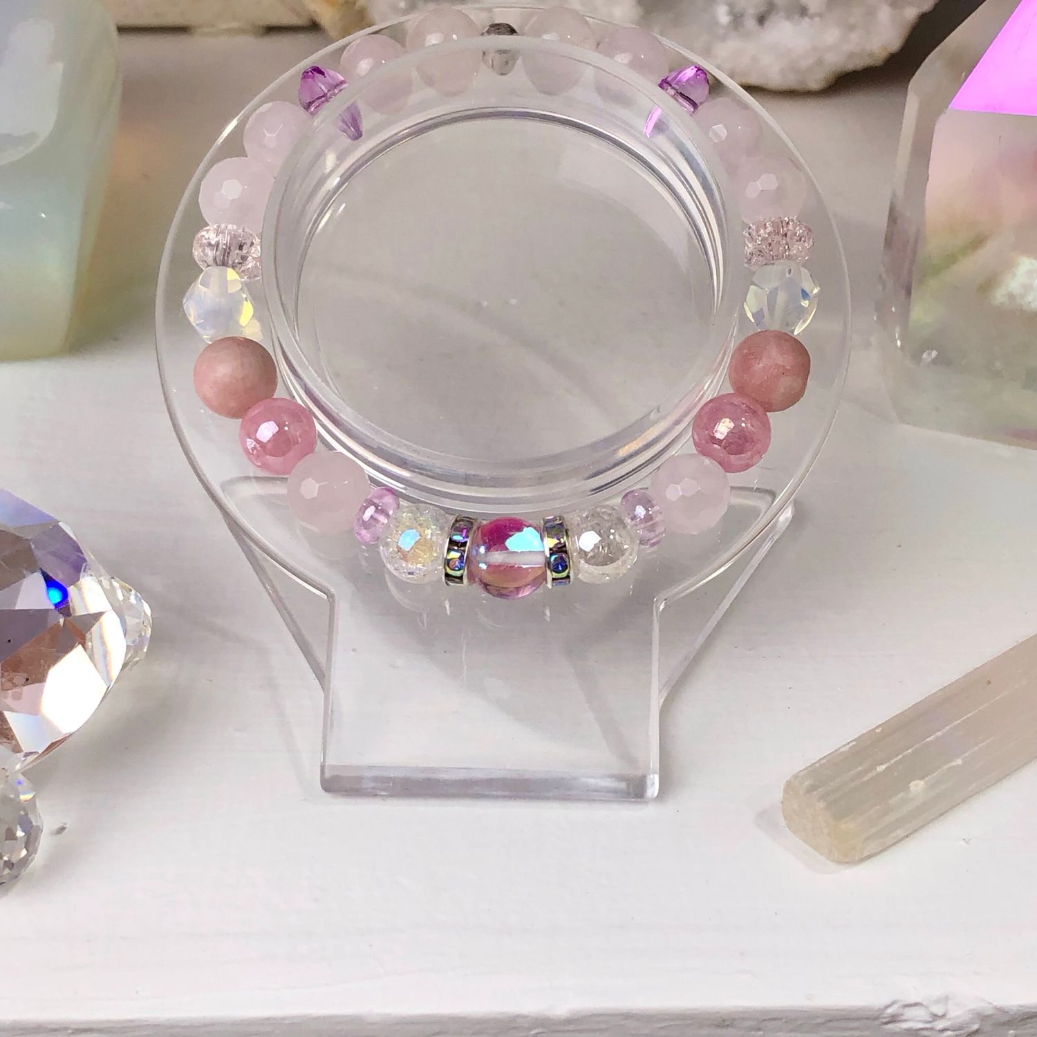 SELF LOVE - Crystal Therapy Bracelet - Stretch 7.5”