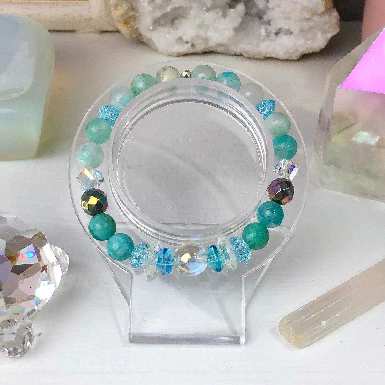 HEMIMORPHITE - Crystal Therapy Bracelet - Stretch 7.5”