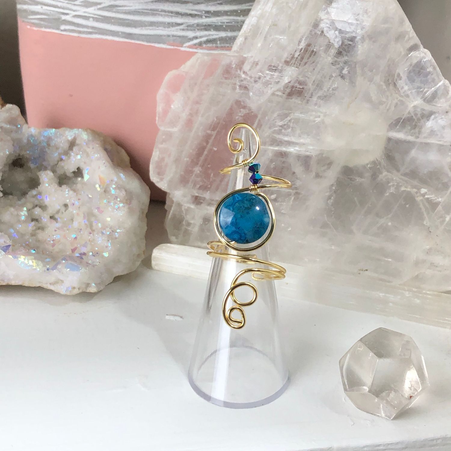 BLUE CRAZY LACE AGATE - Adjustable Ring