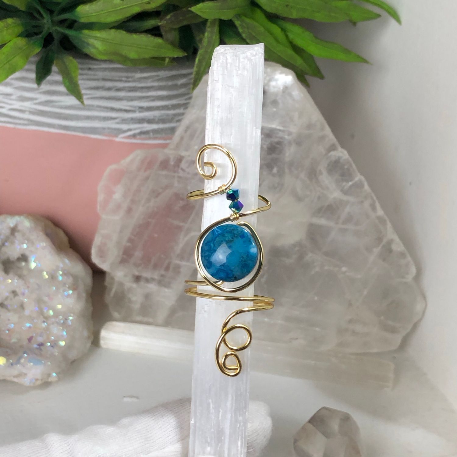BLUE CRAZY LACE AGATE - Adjustable Ring