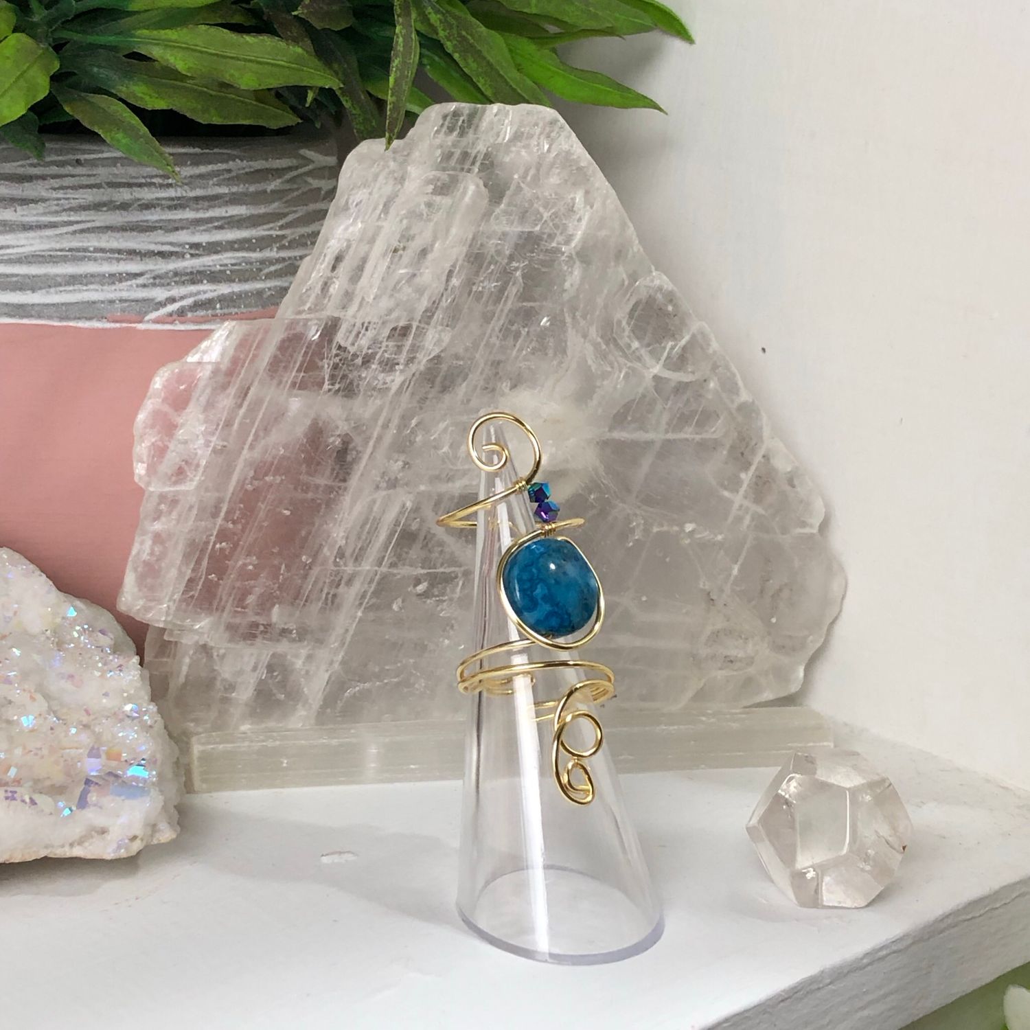 BLUE CRAZY LACE AGATE - Adjustable Ring