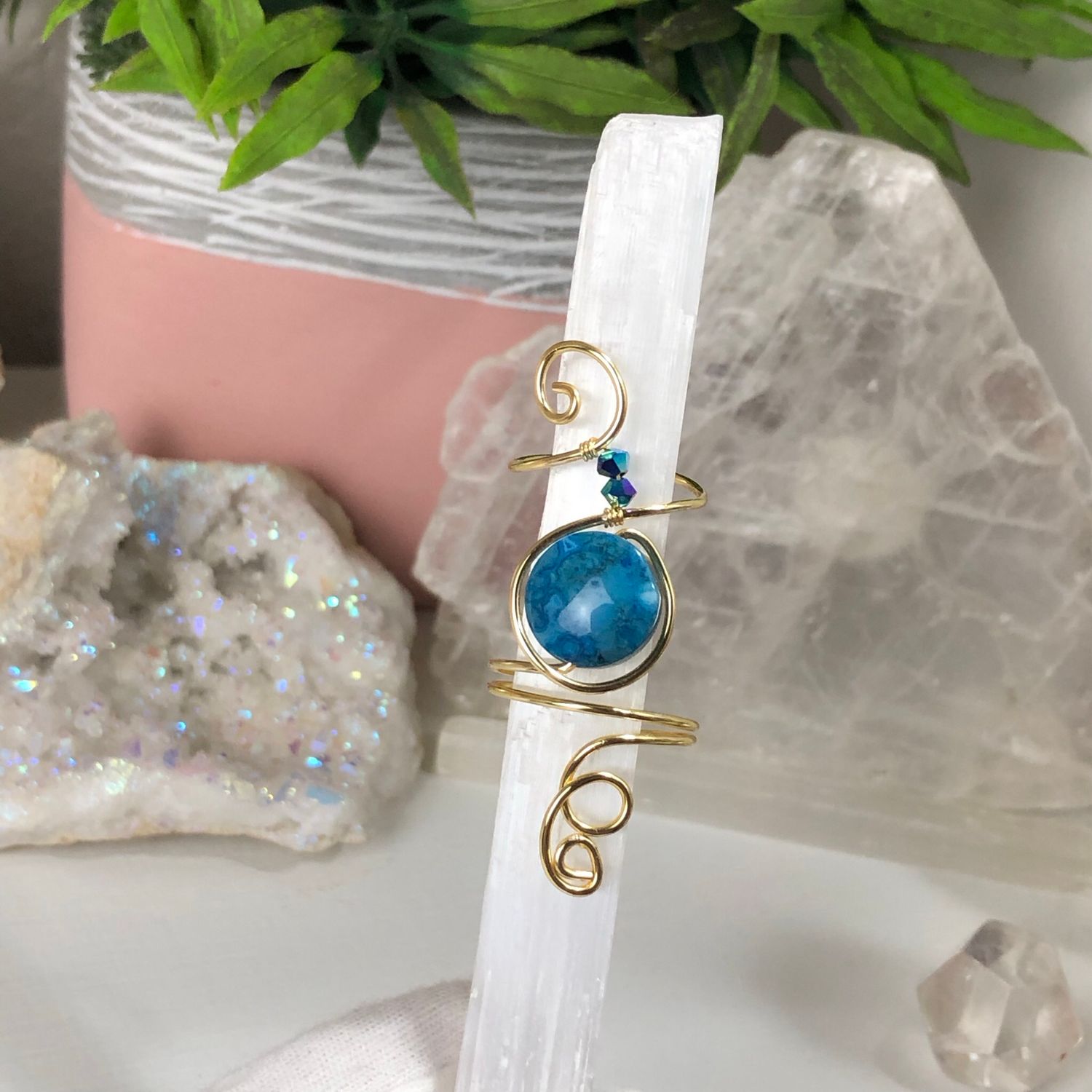 BLUE CRAZY LACE AGATE - Adjustable Ring