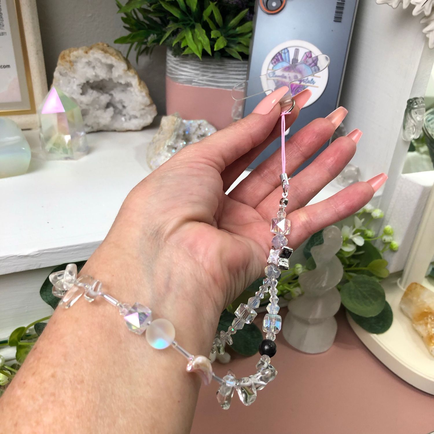 GEMSTONE PHONE BRACELET - Clear Quartz