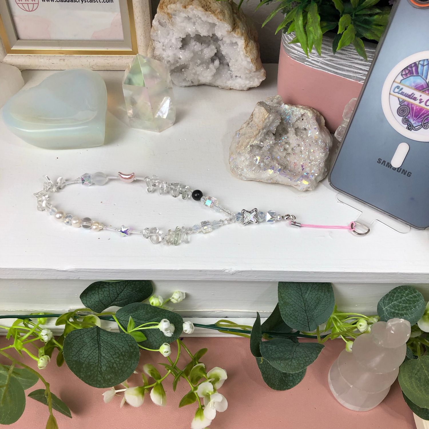 GEMSTONE PHONE BRACELET - Clear Quartz