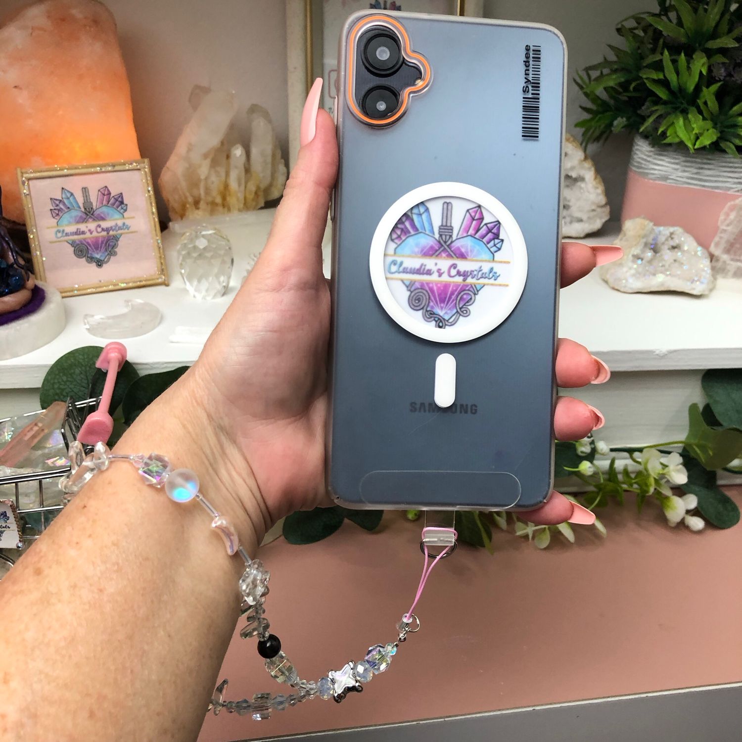 GEMSTONE PHONE BRACELET - Clear Quartz