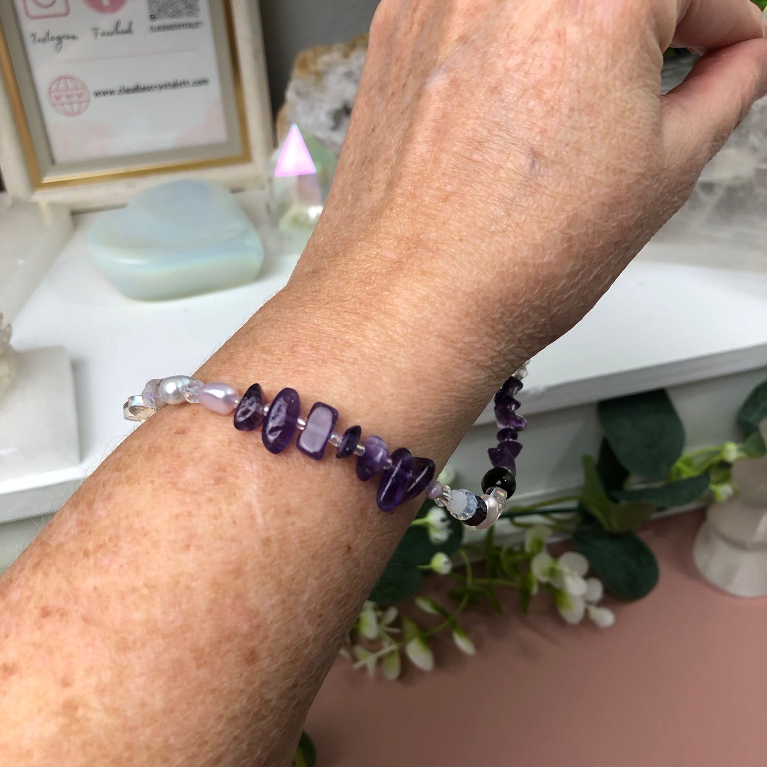 GEMSTONE PHONE BRACELET - Amethyst