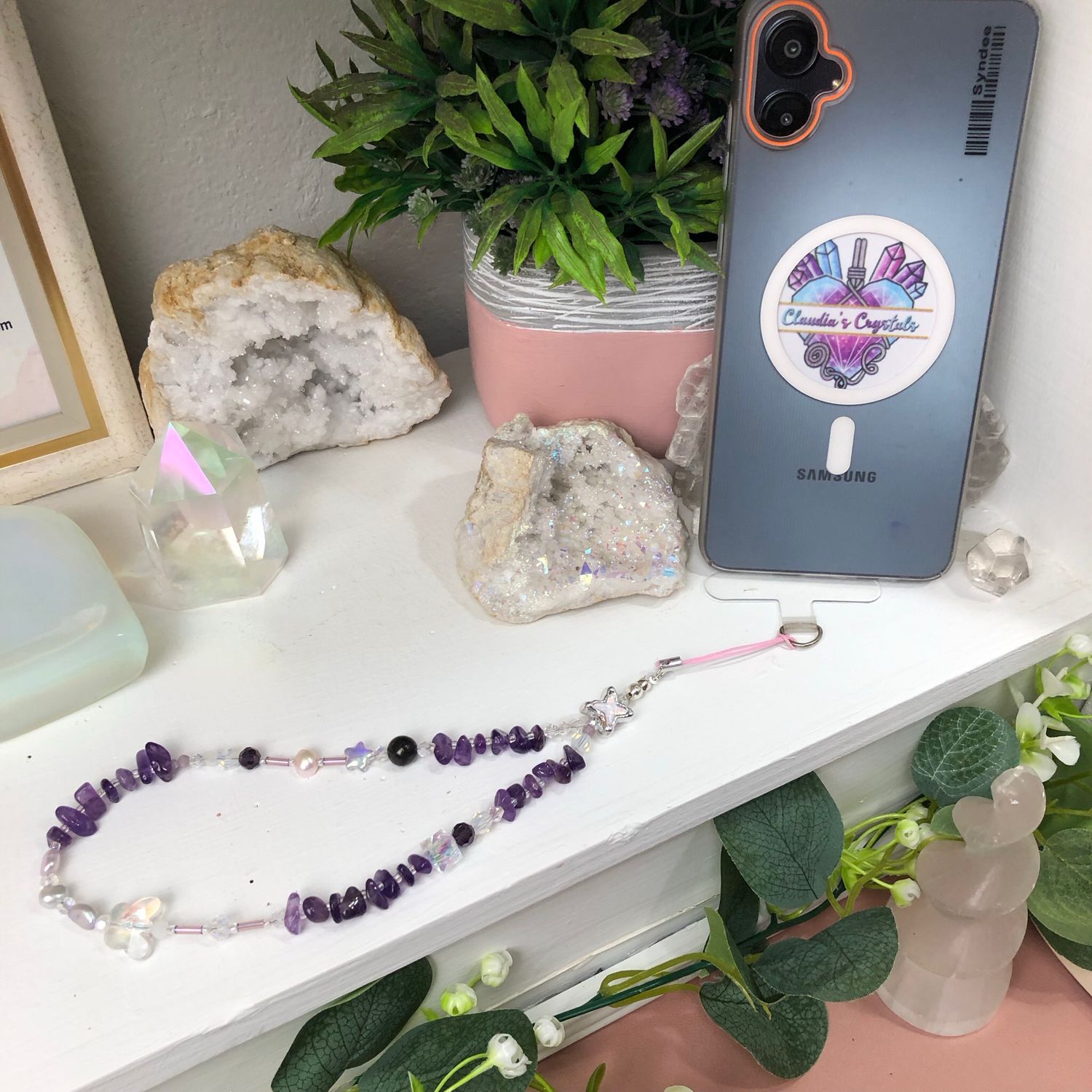 GEMSTONE PHONE BRACELET - Amethyst