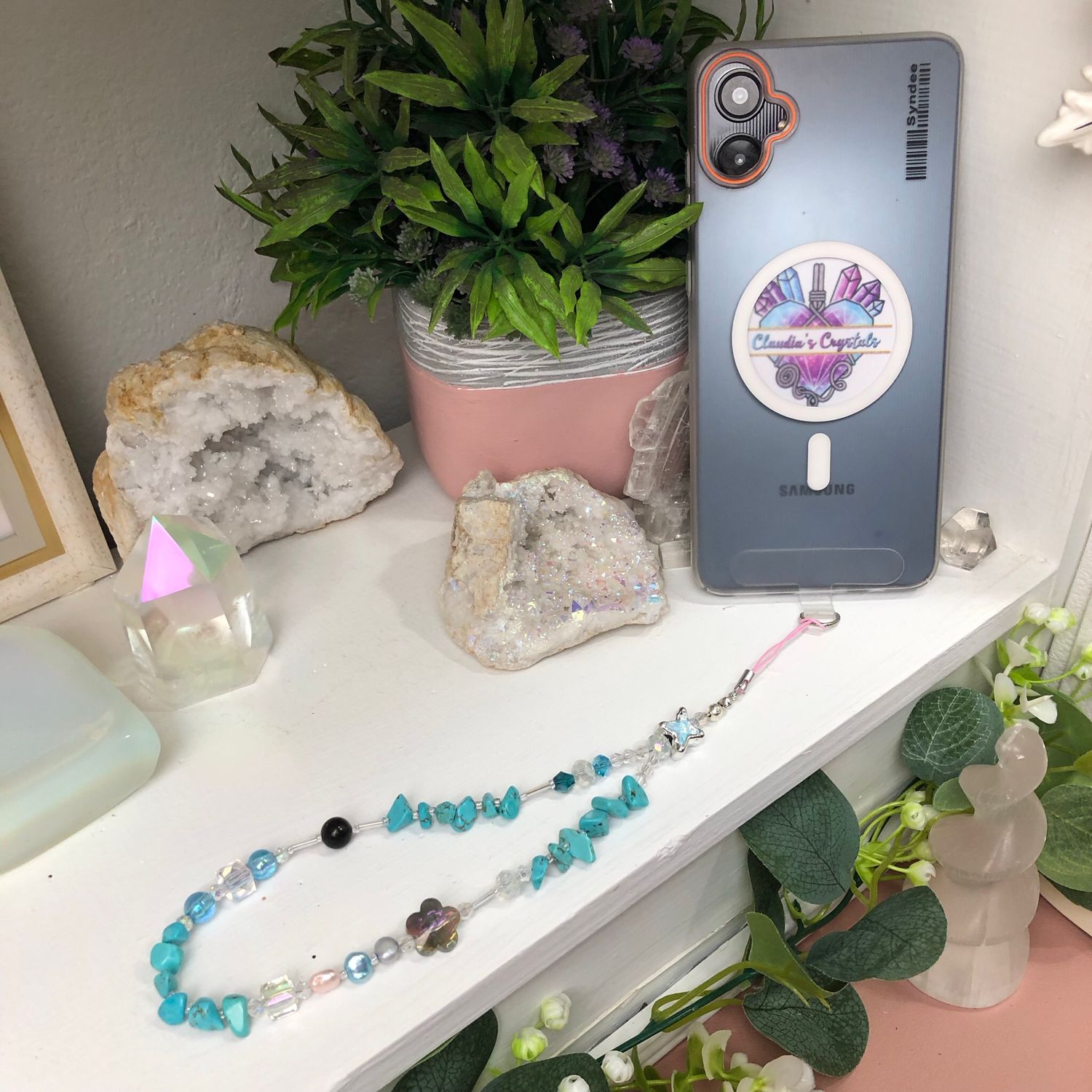 GEMSTONE PHONE BRACELET - Chinese Turquoise