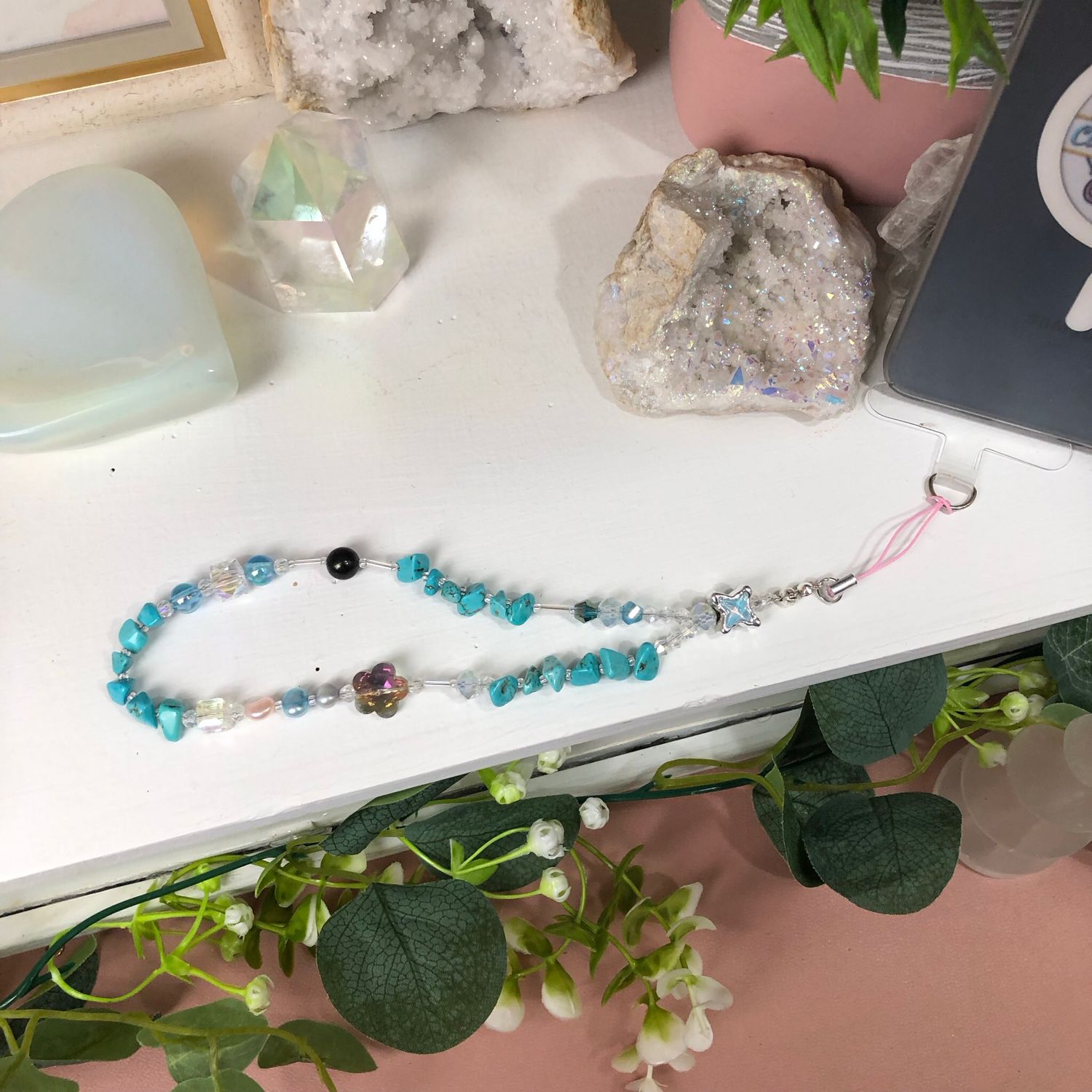 GEMSTONE PHONE BRACELET - Chinese Turquoise