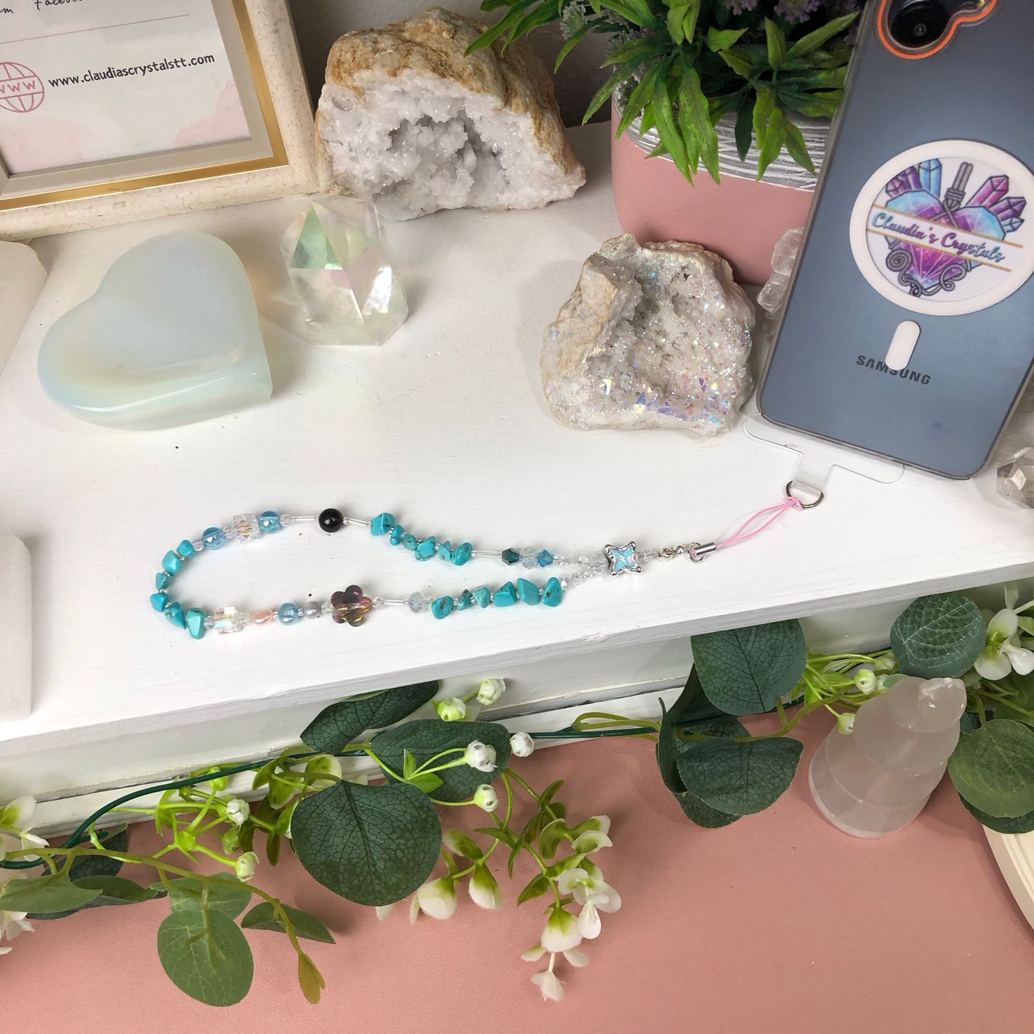 GEMSTONE PHONE BRACELET - Chinese Turquoise