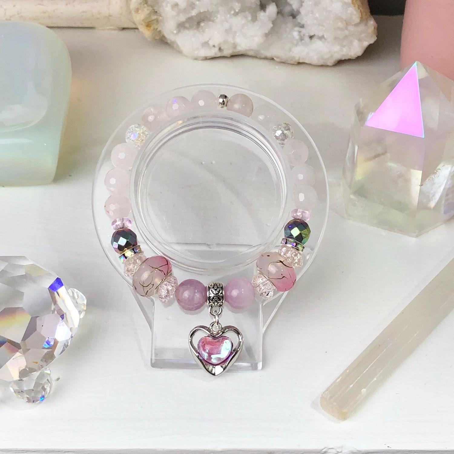 SELF LOVE - Crystal Therapy Bracelet - Stretch 7.5”