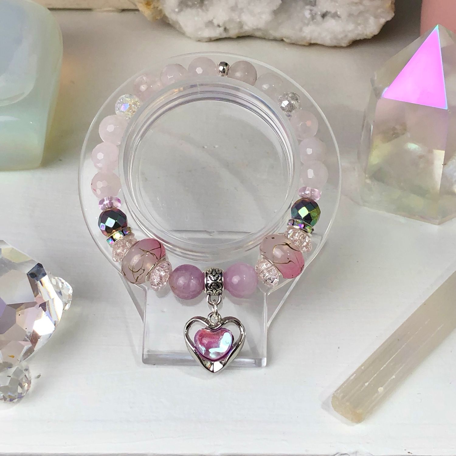 SELF LOVE - Crystal Therapy Bracelet - Stretch 7.5”