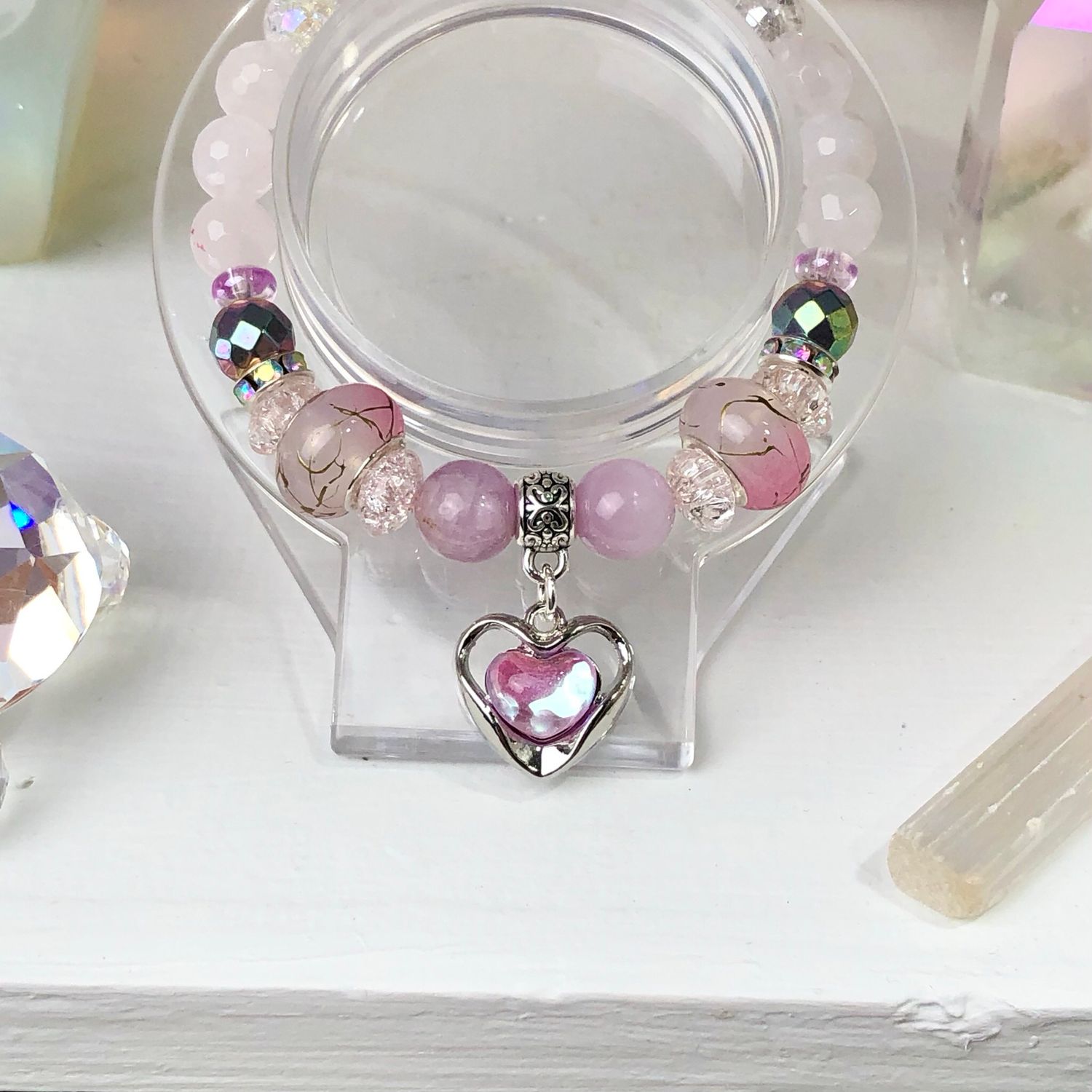 SELF LOVE - Crystal Therapy Bracelet - Stretch 7.5”