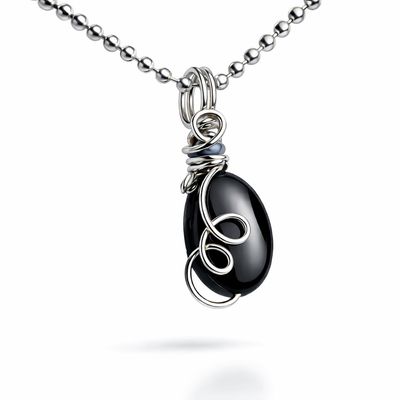 BLACK ONYX - Sterling Silver - Gemstone Crystal Therapy Pendant BLACK ONYX - Sterling Silver - Gemstone Crystal Therapy Pendant