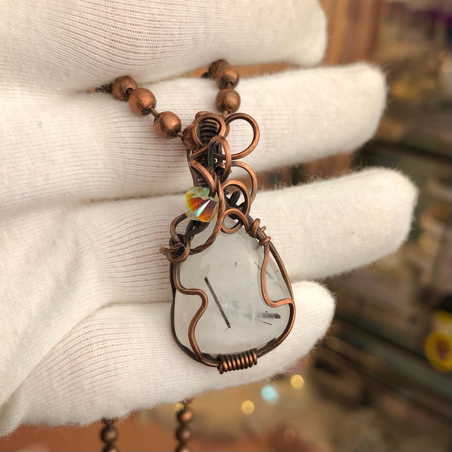 TOURMALINATED QUARTZ - Gemstone Pendant