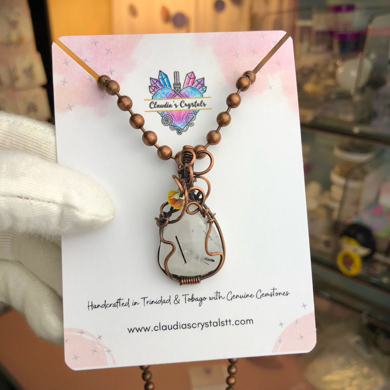 TOURMALINATED QUARTZ - Gemstone Pendant