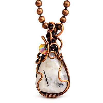 TOURMALINATED QUARTZ - Gemstone Pendant