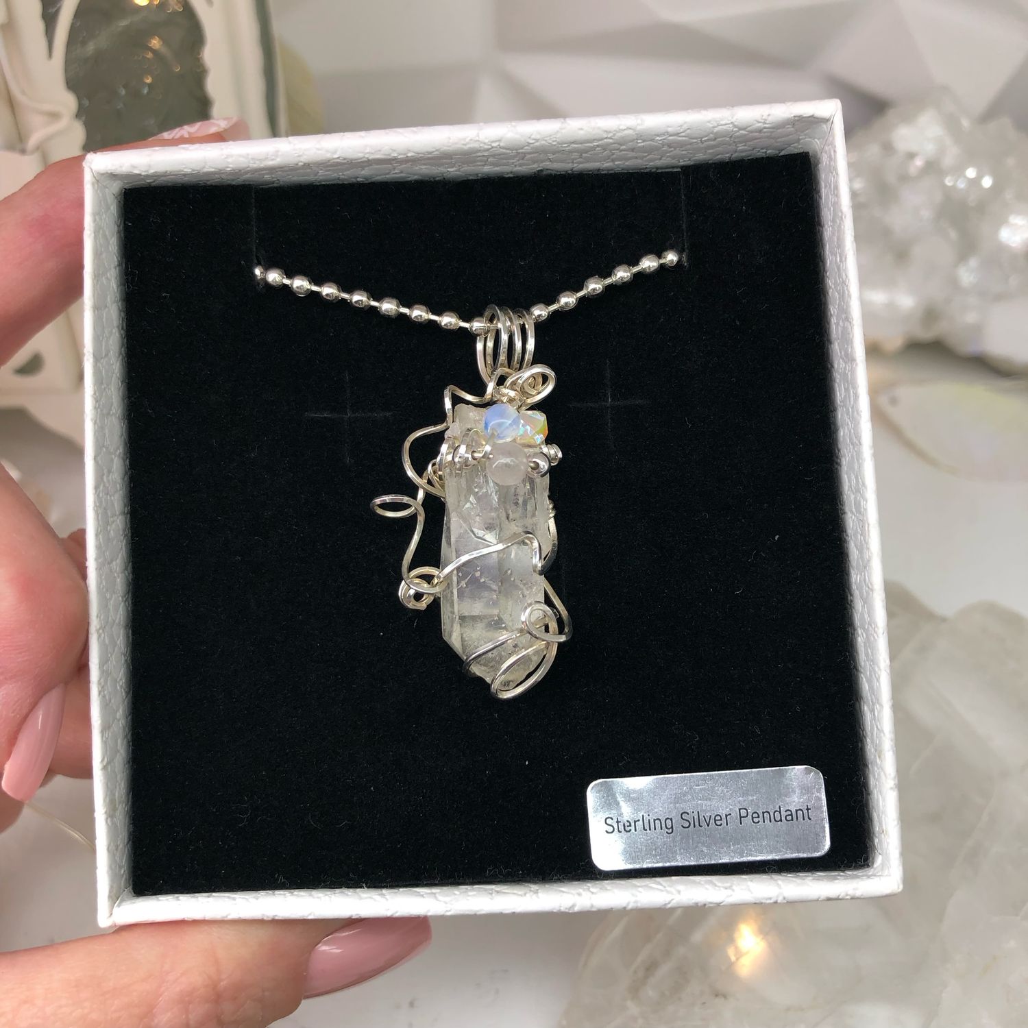 SOUL MATE QUARTZ POINT - Sterling Silver - Gemstone Crystal Therapy Pendant