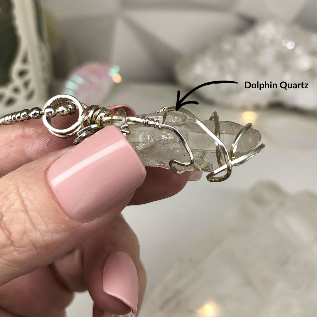 SOUL MATE QUARTZ POINT - Sterling Silver - Gemstone Crystal Therapy Pendant