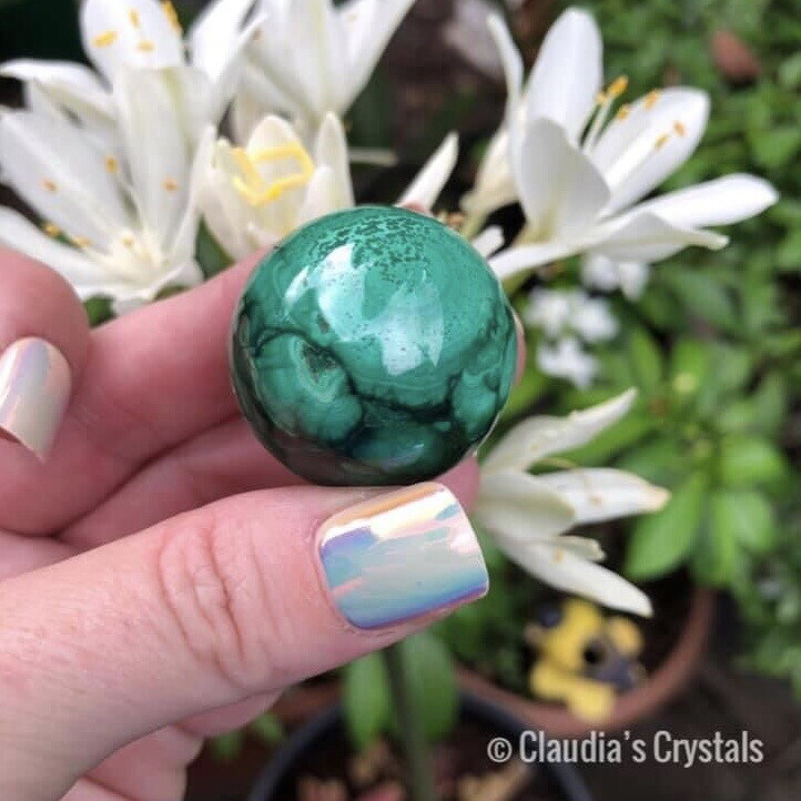 MALACHITE MINI SPHERE - 3cm - M02 - Congo, Africa