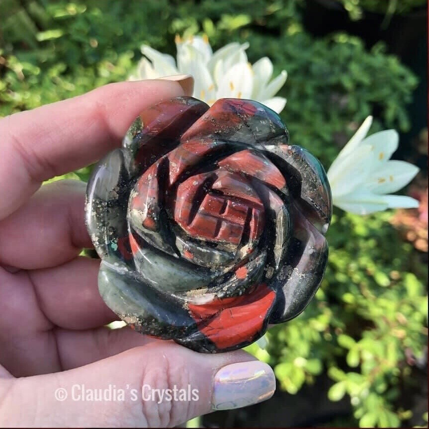 BLOODSTONE FLOWER - 2.4" - India