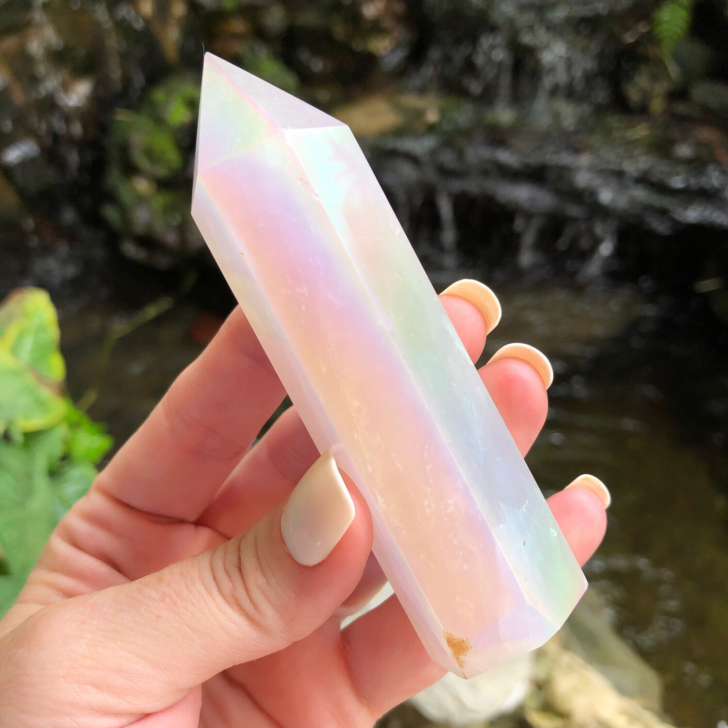 ANGEL AURA ROSE QUARTZ - Polished Tower -10cm