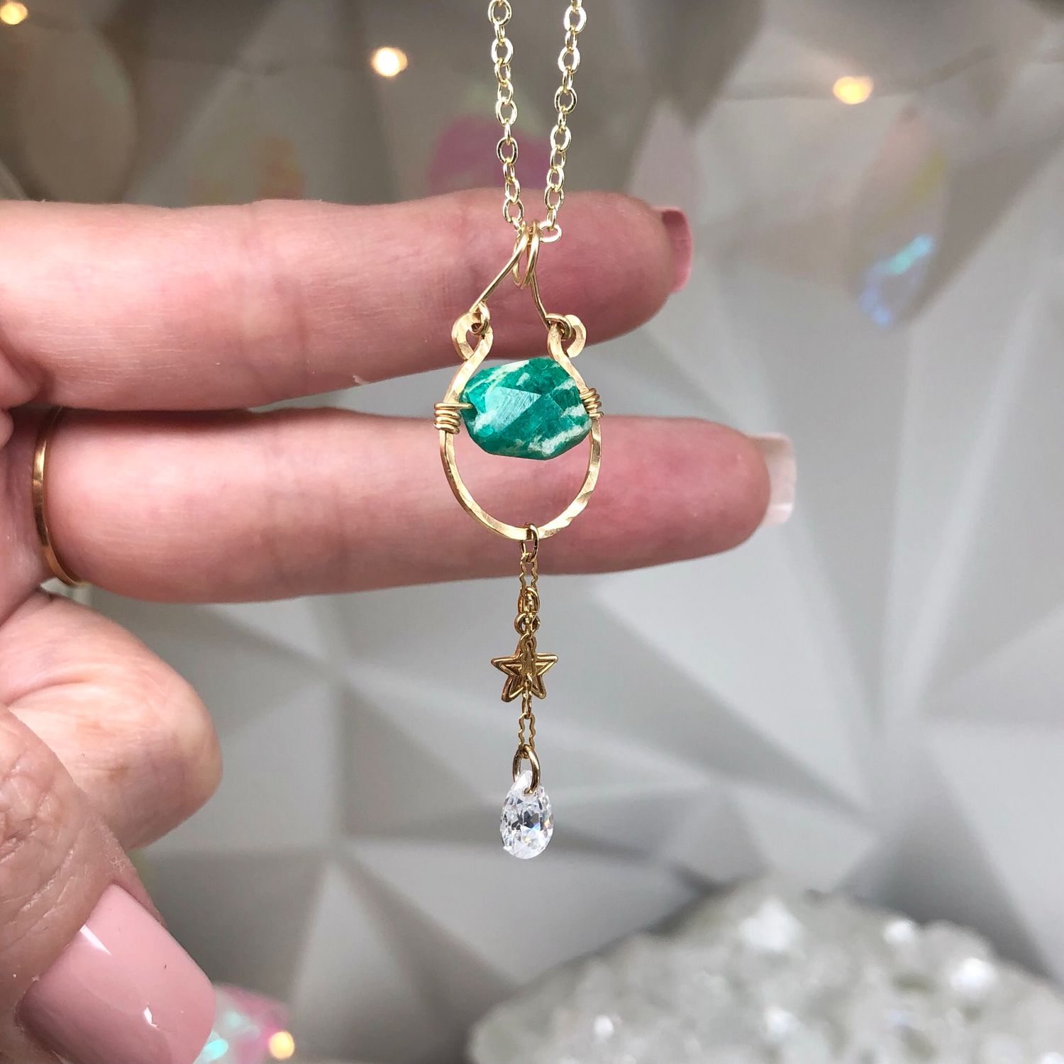AMAZONITE (Russian) - 14k Gold Filled - Gemstone Crystal Therapy Pendant